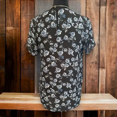 dr2 by daniel rainn floral high low blouse navy blue small