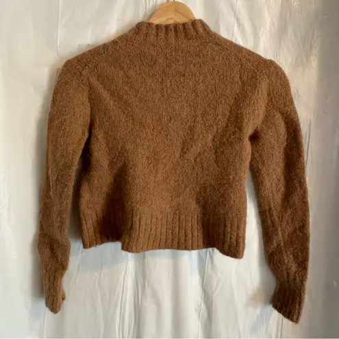 Everlane  The Alpaca Cropped Crewneck Sweater Sz XS Camel Minimal Merino Wool