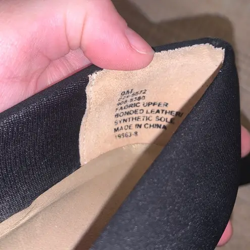 PM collection by 925 Womens Black Satin Leather Fabric Formal Heels