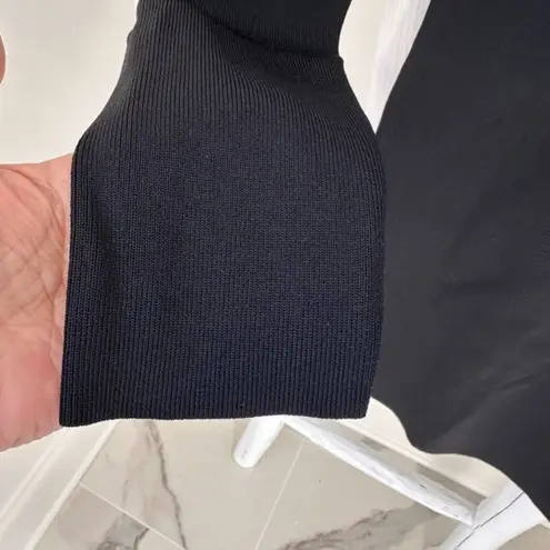 Endless Rose Jeanne Knit Asymmetrical Neck Gameday Black Mini Dress Sz M