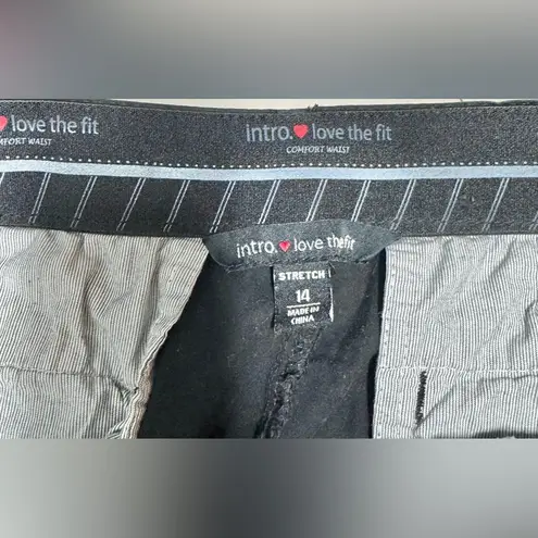 intro. | Women’s Flat Front Comfort Waist Cotton Black Shorts | Size 14