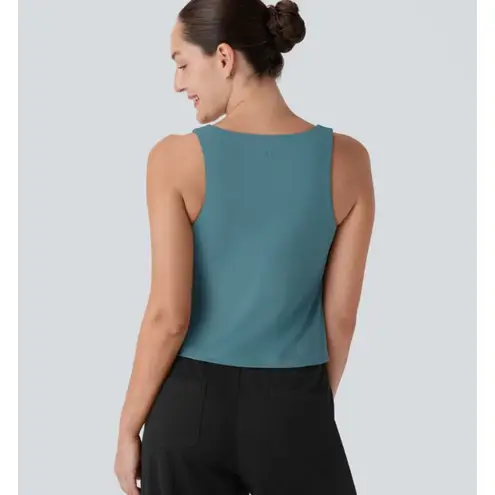 Halara NWT softlyzero square neck lift up cool touch yoga tank size S. UPF50