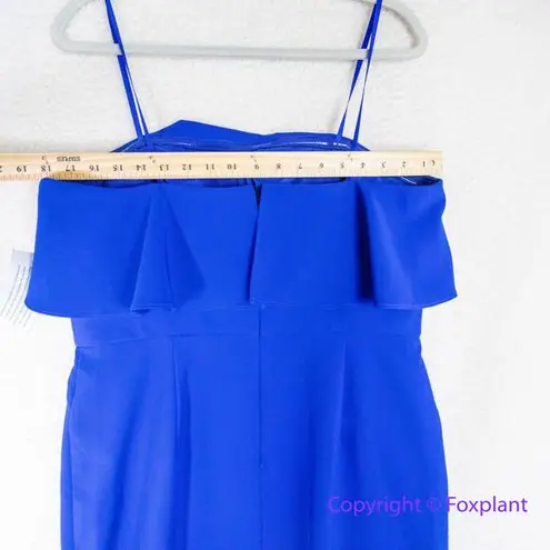 New! Aidan Mattox royal blue‎ strapless ruffle top, US size 14 Blue