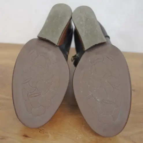 Kork-Ease Leather Side Zip Wedge Booties Size 8.5M