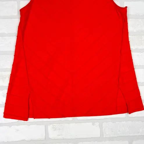 Anthropologie Tank Top XS Warm Orange Sleeveless Chevron Casual Cute Red