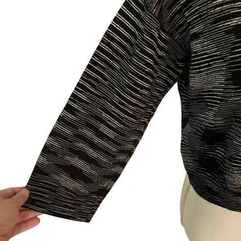M Missoni Size M Wool Blend Crop Crewneck Sweater 3/4 Sleeves Stripes Boxy Black Size M