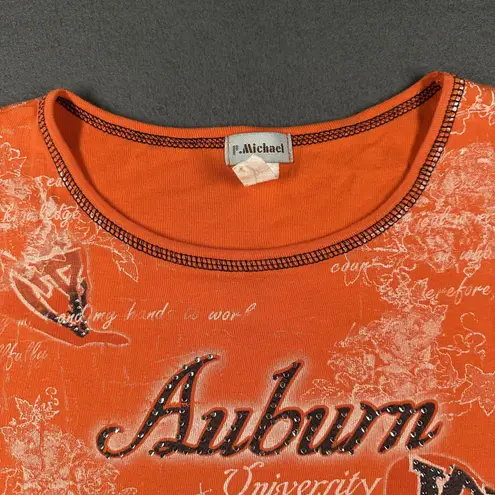 Vtg Auburn Tigers Shirt Womens Large NCAA College Football University '56 Spirit Orange