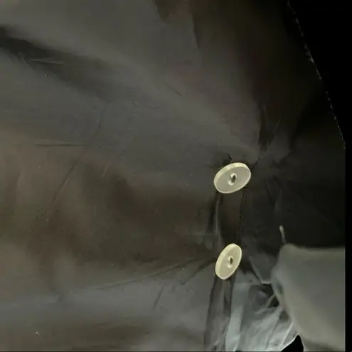 Darcy Vintage 80s Black Formal Satin Taffeta Puff Sleeves Wrap Blouse S Size XS