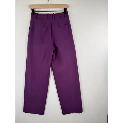 Babaton Aritzia Women Dress Pants Purple Pleated Front Straight High Rise Size 2