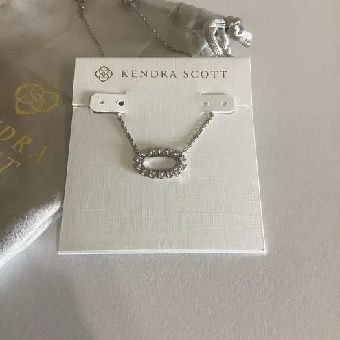 Kendra Scott 
Elisa Open Frame Crystal Pendant Necklace in Silver Tone