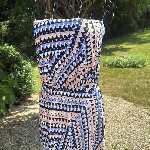 Susana Monaco Susanna Monaco Aztec color block strapless maxi dress