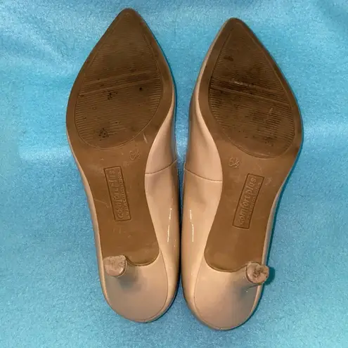 Comfort Plus by Predictions “Janine” Nude patent pointy toe heels pumps size 6.5