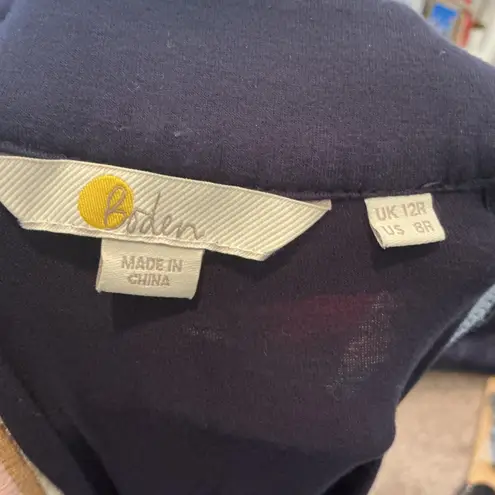 Boden Navy Maxi Dress Rainbow Trim Halter Neck Sleeveless Summer Beach Resort Black Size 6