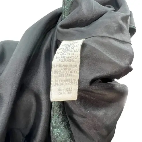 Theia Green Jacquard Cropped Evening Jacket Short Sleeve Size 14 Green