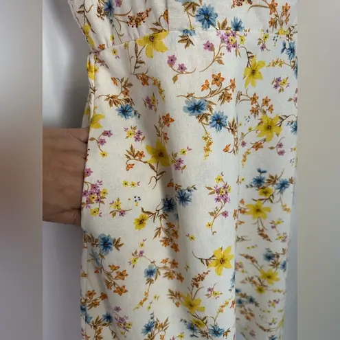 Old Navy  Fit & Flare Tie-Strap Linen Blend Floral Mini Dress (636)