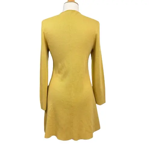 Kasper Mustard Yellow Wool Blend Cardigan Jacket S Leaf Buttons