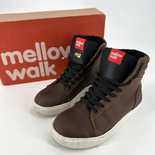 Mellow Walk Jessica Womens High Top Leather Work Safety Shoes Brown Size 5.5