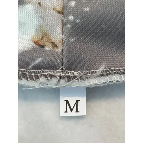 Floral Gray Hooded Sweatshirt With Kangaroo Pocket