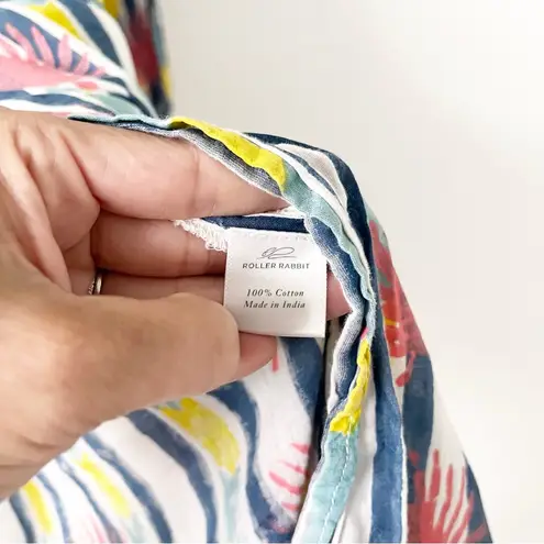 Roller Rabbit Cotton Oversize V-Neck Midi Dress in Multicolor