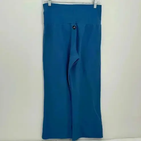 prAna  Blue Flare Leg Open Slit Yoga Pants Women’s Size Medium