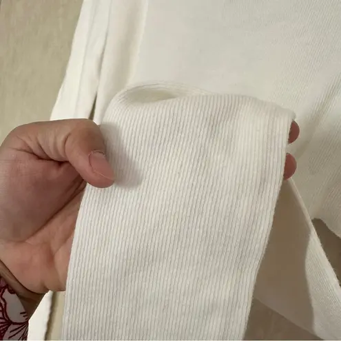 Eterne Women’s Cropped Fitted Turtleneck Top Butter Ribbed Soft Jersey Cream L White Size L