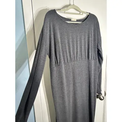 Mimi Maternity Dress Large Gray Midi Side Slit Minimalist Officecore Academia Size undefined