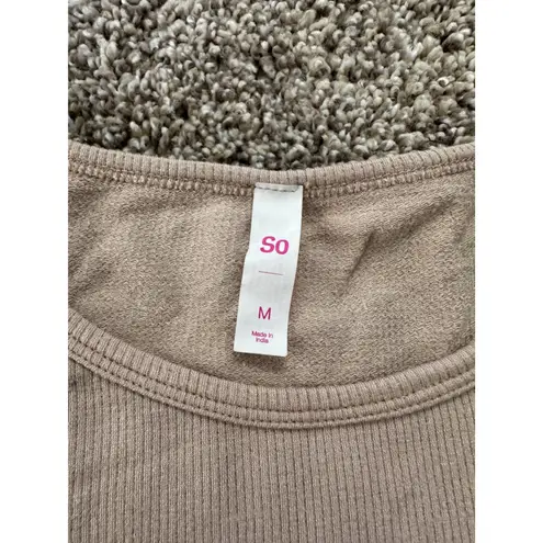SO ‎ Lounge Set Top & Leggings Ribbed Knit Nude Beige Women's - Image 4