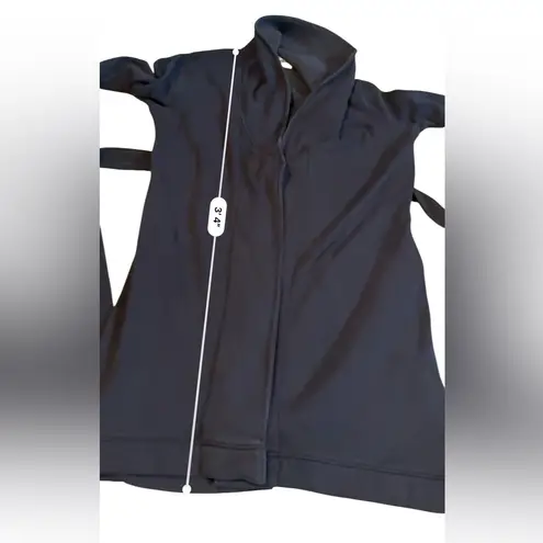 UGG Duffield Robe Women’s Size Large Gray Black Fleece Belted Lounge Cozy