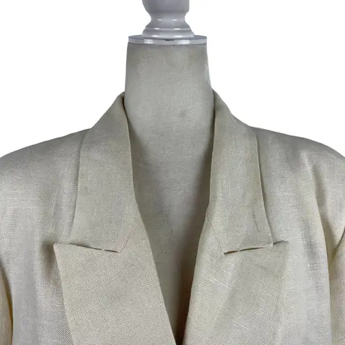 Jennifer Moore VTG  100% Linen Double Breasted Career Blazer Cream Oversized 18W