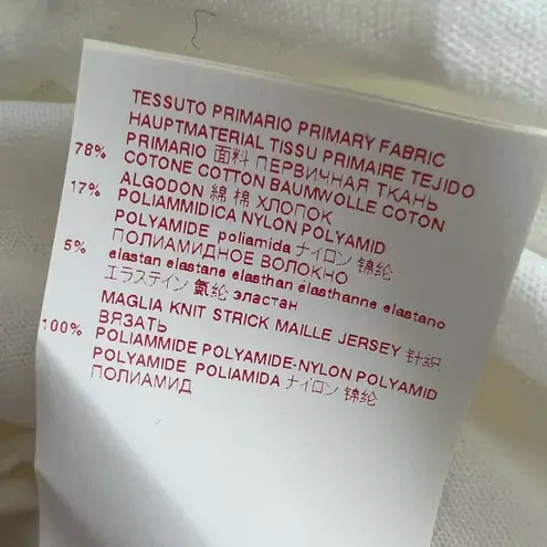 Lily White MARNI Italy Short Sleeve Blouse Stretch Popeline, Size US 2 EU 38 NWT