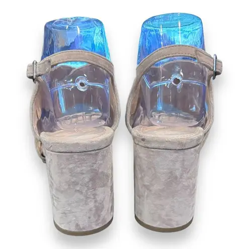 Pelle Moda Nolyn Sandals Mushroom Beige Womens Sz 8.5 Shoe Elastic Cross Strap Tan