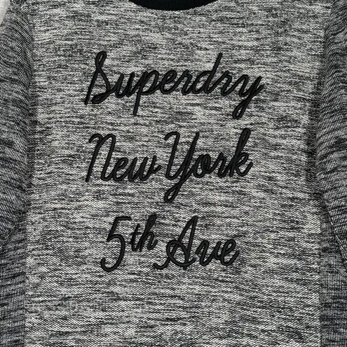 Superdry Dress Womens Medium Black Gray Cut & Sew Sweatshirt Dress Streetwear