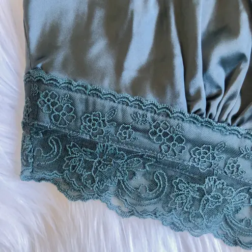 Teal blue satin lace cami bralette, brand new with tag Size M