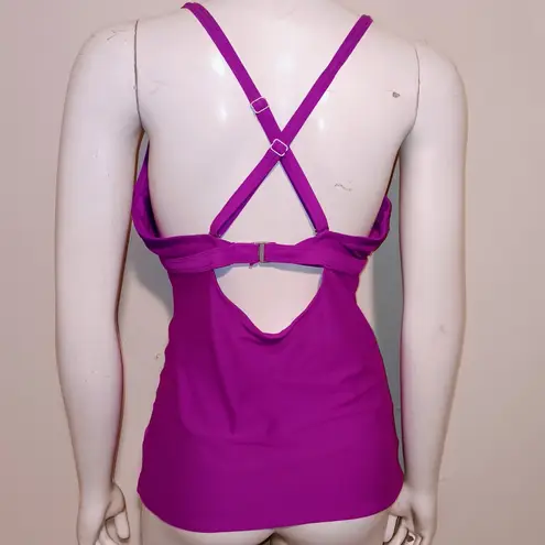 Athleta Smocked Tankini Swim Top-Size 36 D/DD-Underwire-Lined-Adjustable Straps