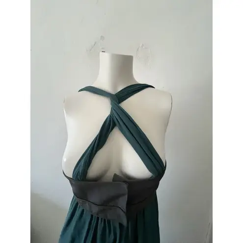 Proenza Schouler Silk Size 6 Halter Twist Back Bustier Green Gray Top Blouse