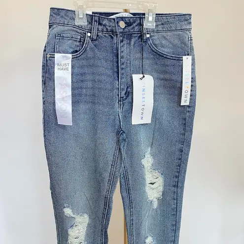 Tinseltown  Distressed  High Rise Mom Jeans