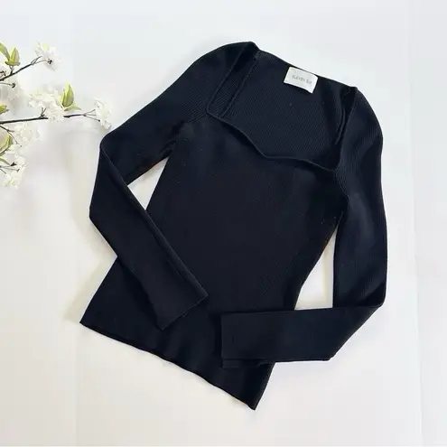 Eleven Six Elle Bodycon Ribbed Sweater Black