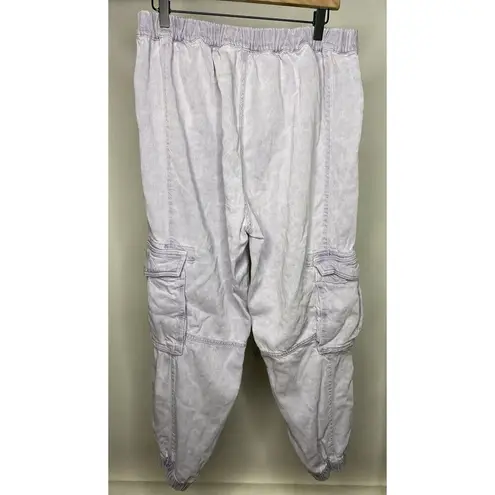 ALLSAINTS Frieda Denim Pants Cargo Women's 12 Washed Purple Grunge Trousers