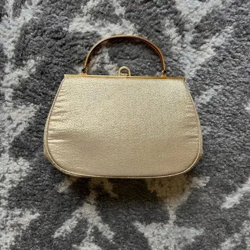 MM Couture Vintage Morris Moskowitz Shimmery Golden Clutch - 1960s