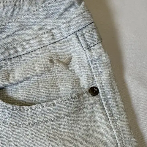 Grane Slim Denim Jean Shorts Light Wash Raw Hem Distressed Size 9 Juniors # Gray