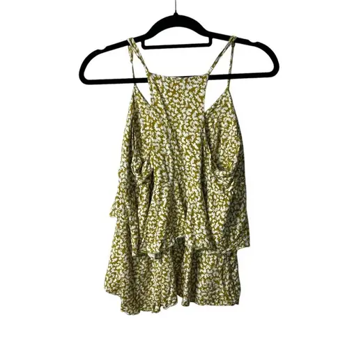 Elle floral layered tank top padded top women’s size XL