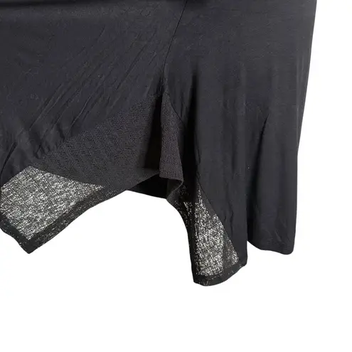 La Moda Black Keyhole Tunic Dress Size L XL Sharkbite Hem Whimsigoth Flowy Size L