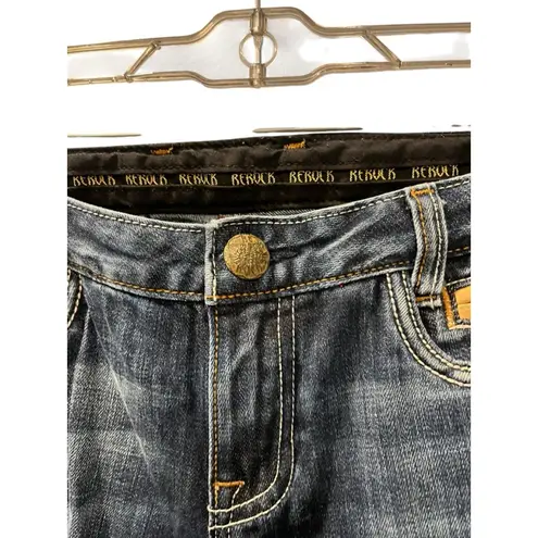 ReRock Express Embellished Embroidered Dark Wash Denim Jeans Size 28 07RJ72 Blue