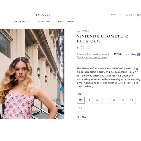 LA FUORI The Vivienne Geometric Fade Mini Cami Small Beaded Mesh Embellished Pink