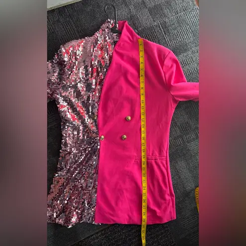 CHICME Sequin & Solid Blazer Fuchsia Pink Women’s XL (Runs L)