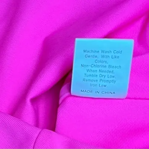 Womens High Waisted Bikini Open Ring Sexy Brazilian Medium 2 Piece Set Hot Pink