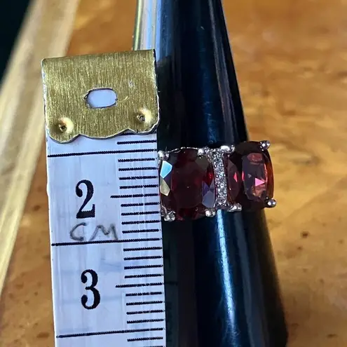 Red Labradorite Sterling Silver Ring Size 7.75