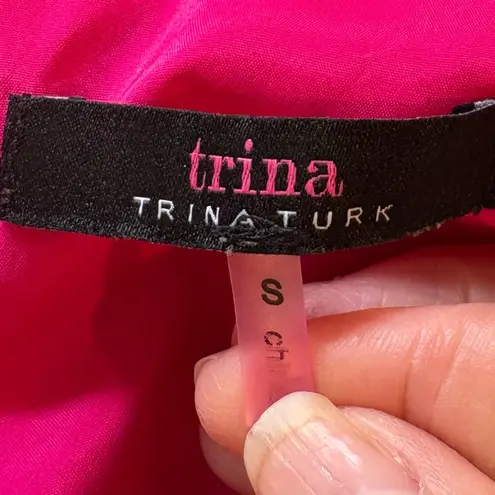Trina Turk   Bissitti Illusion Top Sleeveless Vibrant Pink Dress Womens Size S🧡 thumbnail 8