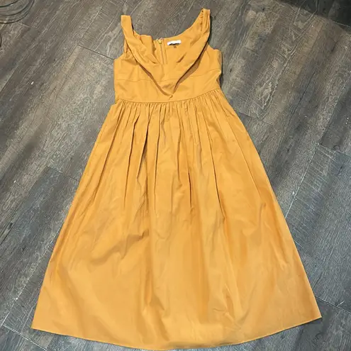 Rebecca Taylor TWIST STRAP SLUB SATEEN DRESS IN TIGER LILY SIZE MEDIUM