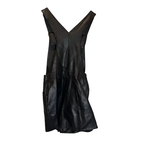 Vintage Highway Faux Leather Skort Overalls